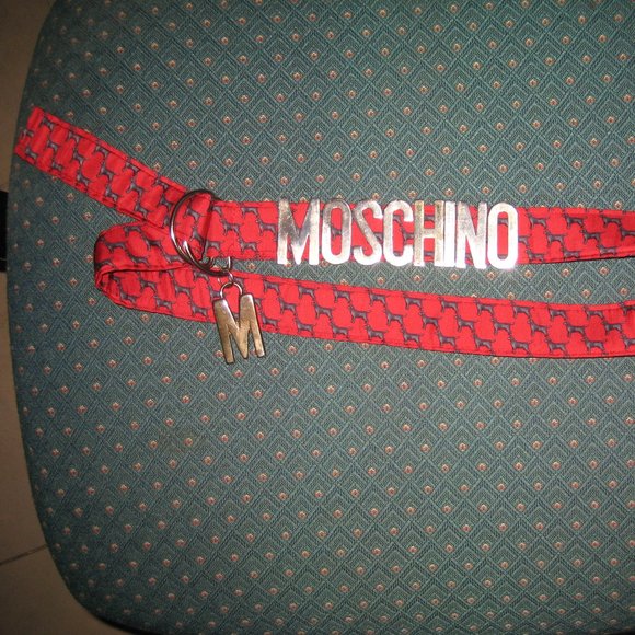 ❤️MOSCHINO Slide Letter Belt with Removeable Letters SZ 32-36 Pointer Dog Theme